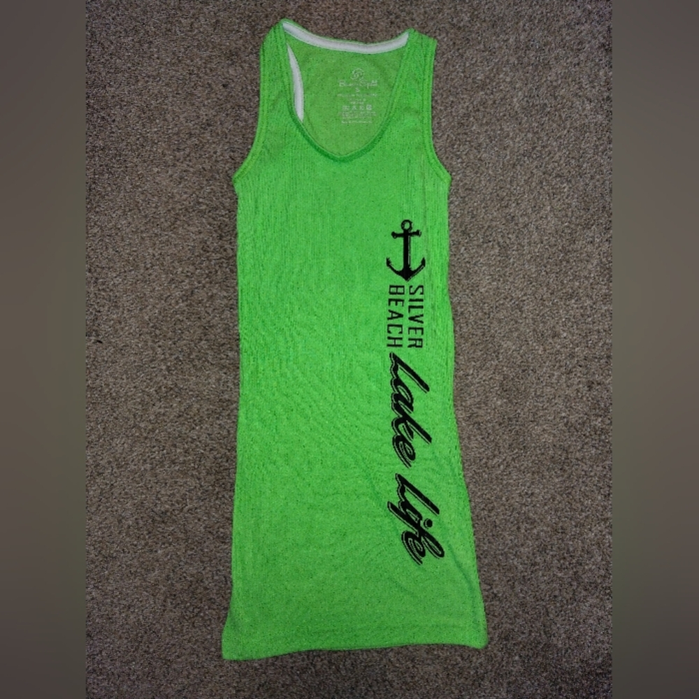 Neon Green Michigan Silver Lake Tank Top